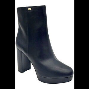 Michael Kors Women's Joanna Faux Leather Platform Boot Bootie Black - Medium